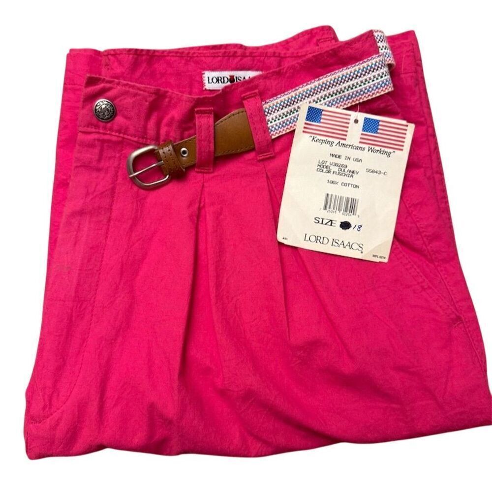 Lord Isaacs Pink High Waist Shorts Belt Size 18